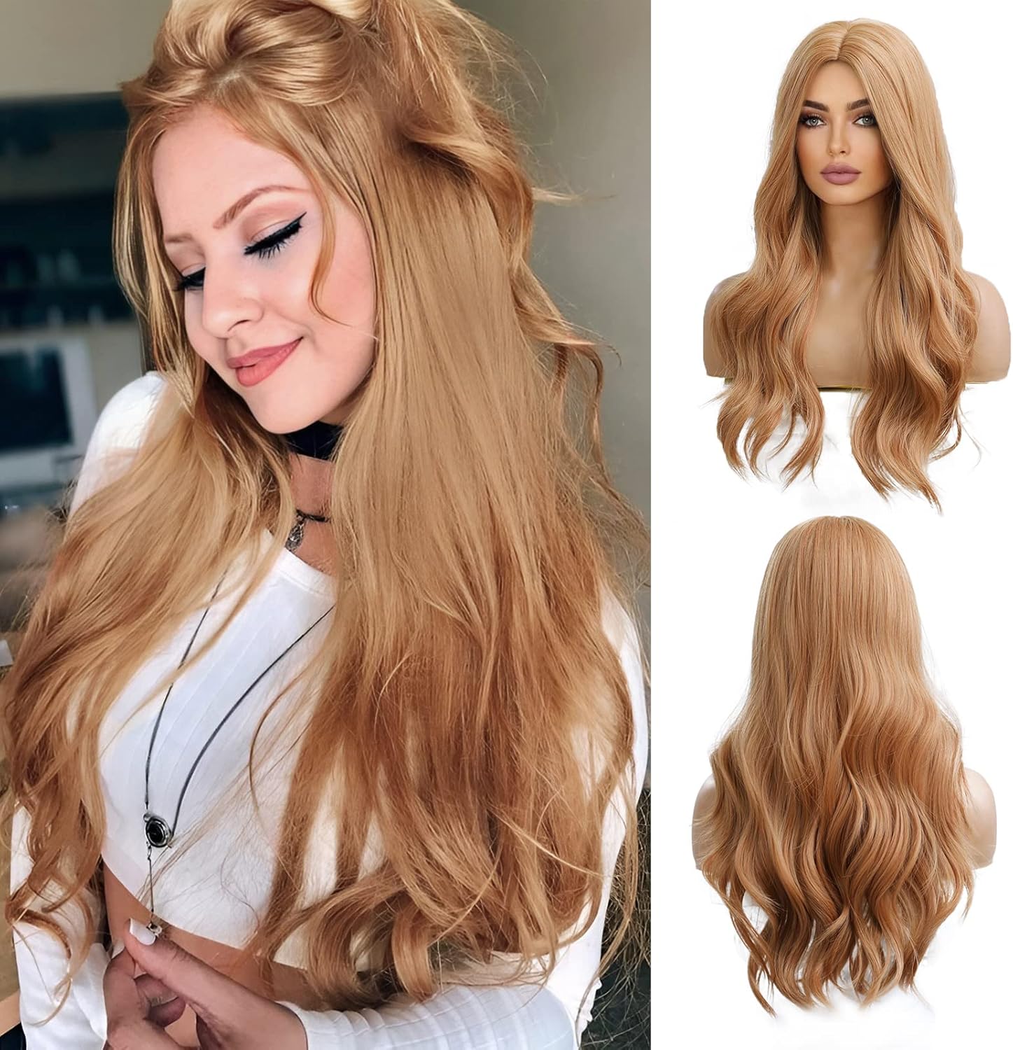 Synthetic Wig – Long Curly, Heat Resistant for Daily Wear, Parties, and Cosplay