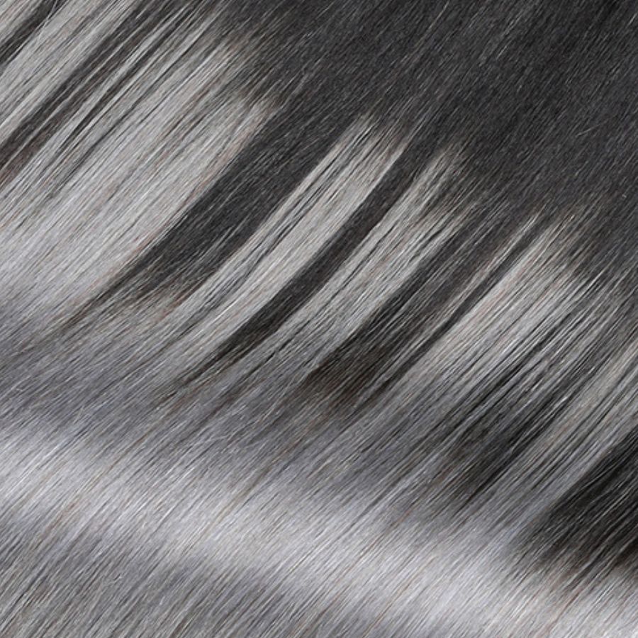 Topper Remy Hair, Full Crown 14 inch, color ombre gray